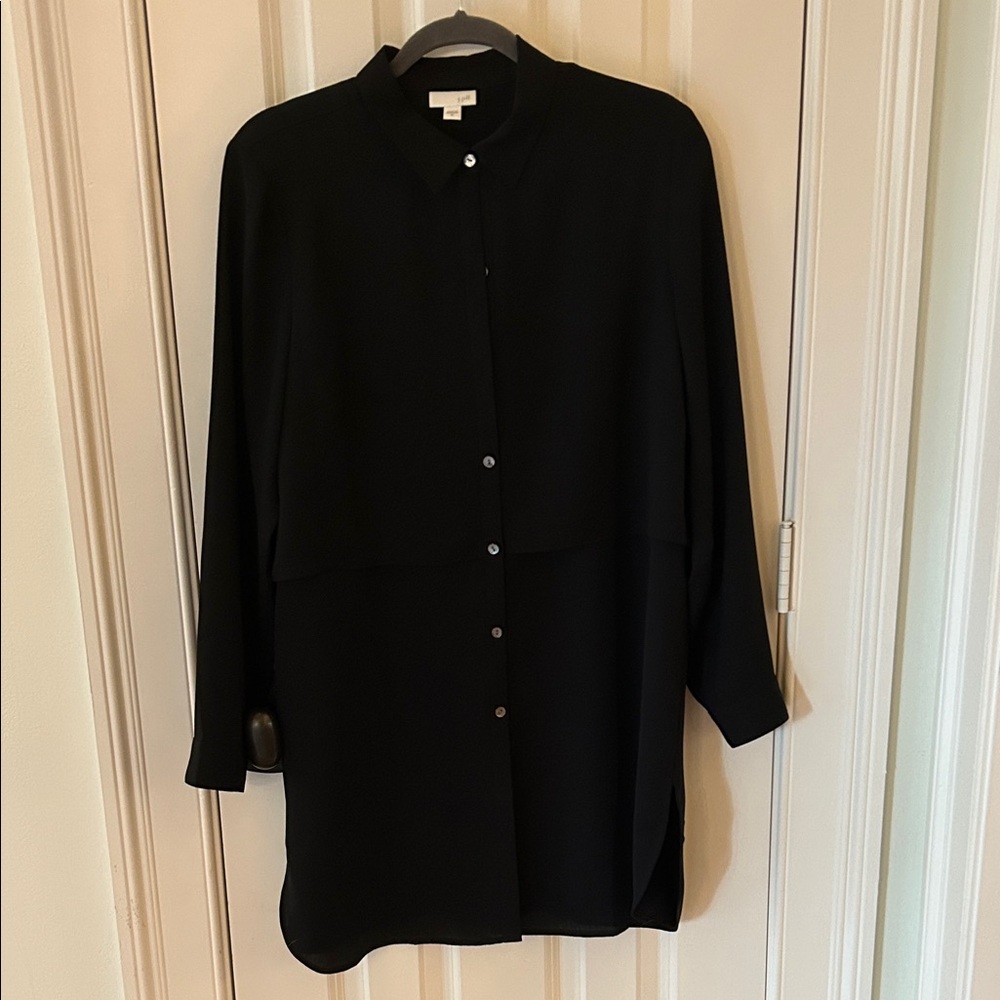 J. Jill Classic Black Long Sleeve Blouse